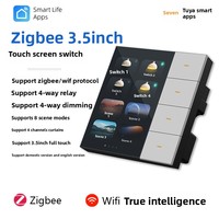 Panel Táctil Zigbee Tuya Smart de 3.5 Pulgadas Tipo 86, Control de Escenas por Aplicación, Interruptor de Atenuación y Cortinas para Proveedores de Soluciones de Hogar Inteligente