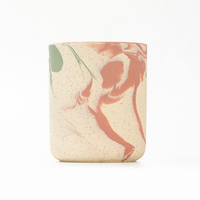 Pot à bougie en céramique de 691 ml avec un design unique en marbre rose pour la décoration de la maison, bougie parfumée de Noël