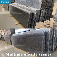 Vente en gros de granit Krystal noir flammé poli et poli pour panneau mural extérieur Carreaux de sol de comptoir de cuisine