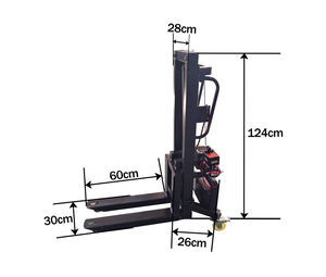 Mini carretilla elevadora eléctrica para uso en almacén 300KG Capacidad de peso 1,5 m Elevador hidráulico Control remoto y empuje manual Compacto Flexible - Product Image 1