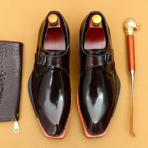 Zapatos de cuero de vaca de grano completo para hombre 2026, Oxfords de negocios formales con puntera y diseño brogue, con aumento de altura invisible - Product Image 3