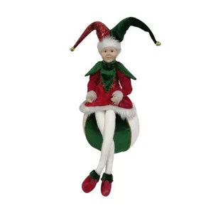 Nieuwe Groothandel Zachte Goud Zitten Elf Plank Speelgoed Decoratie Kerst Elf