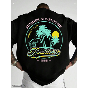 T-shirt de marque de créateur en gros pour hommes, nouveau style tendance, ample, imprimé, en coton, décontracté, pour le sport - Product Image 4