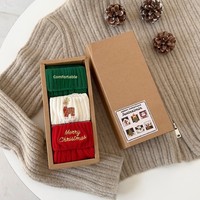 Lot de 3 chaussettes d'hiver pour femme en coton, brodées or, motif Noël, tricotées côtelées, séchage rapide, anti-transpiration, antibactériennes