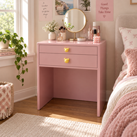 Petit bureau de toilette moderne avec 2 tiroirs, table de maquillage en métal, coiffeuse en acier laminé à froid, meuble de rangement pour chambre à coucher, OEM