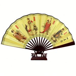 Abanico Plegable Ligero Estilo Chino 84mm, Clásico, de Tela, Vintage, con Estampado de Dragón Animal, de Plástico, para Baile, Accesorio de Fotografía de Mano - Product Image 6