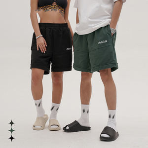 กางเกงขาสั้นลำลองผู้ชายผ้าวอร์สเตดเอวยางยืดสูงระบายอากาศได้ดีปักโลโก้ด้านหน้าตามแบบที่ผู้ผลิตกำหนด - Product Image 4