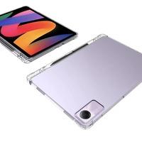 Pour Redmi Pad SE 2023 11 pouces étui avec stylo stylet fente pour prise Airbags transparents Silicone souple Protection en TPU housse antichoc