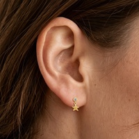 Bijou cartilage étoile de mer argent S925, filetage interne, boucle d'oreille helix pendante