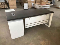 Ensemble de meubles de direction de haute qualité chaise et bureau secrétaire Table de bureau moderne en forme de L patron bureau d'ordinateur