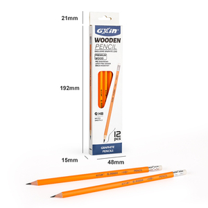Gxin G-R0802 Hot Bán 12Pcs Hb Màu Vàng Bằng Gỗ Bút Chì Set Cho Trẻ Em Văn Phòng Bút Chì Với Tẩy Cho Vẽ Bằng Văn Bản - Product Image 3
