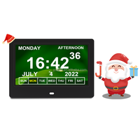 Remote Control Mudah Digunakan 7 "Kalender Jam Hari Digital dengan Bahasa Belanda Dementia Jam Alarm