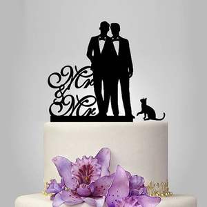 Herramientas de decoración de pasteles, adornos acrílicos para tartas Gay, decoradores de pasteles de boda, maricón, lesbianas, amor, uranismo, tipo especial - Product Image 5