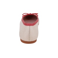 Guangzhou Chaussures plates décontractées en cuir à enfiler personnalisées pour femmes Ballerine avec nœud Semelle en caoutchouc pour dames