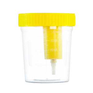 Vaso de plástico desechable estéril para muestras de orina de 100 ml con tapa para la recolección de muestras médicas - Product Image 5