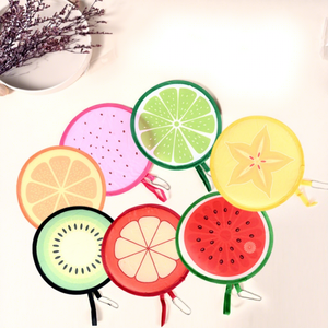 Ventaglio <span class=keywords><strong>Pieghevole</strong></span> Personalizzato in Tessuto con Stampa Frutta, Ideale per Esterni, Consegna Rapida, Regalo Promozionale Estivo, MOQ Basso - Product Image 1
