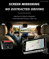 Caméra embarquée 2K 4,5 pouces avec écran miroir, Carplay & Android Auto sans fil, Miracast, double objectif, enregistreur vidéo 1080P, connexion WiFi, navigation GPS