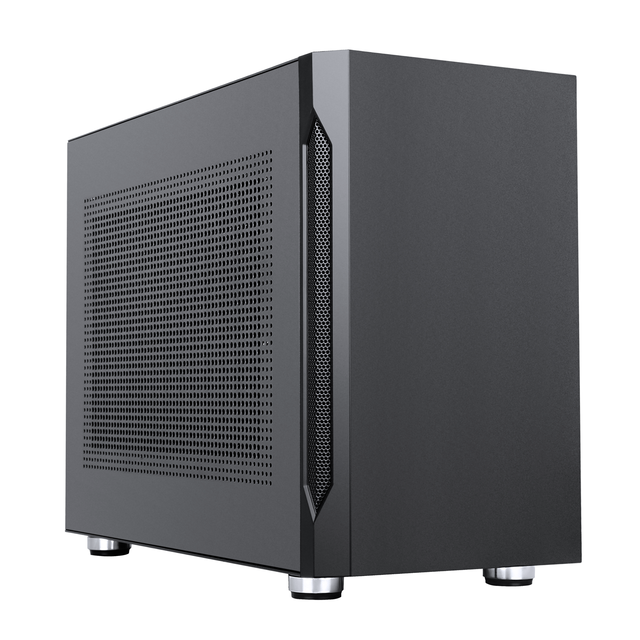 SAMA DIY Mini ITX Case Mid Tower Flat Side Panel Desktop Case Metal Cover Micro ATX Gaming Case