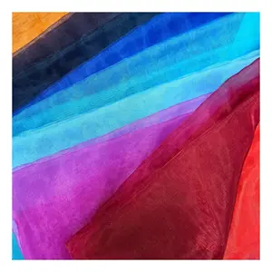 Nylon Glanzende Kleurrijke Regenboog Iriserende Organza Stof Voor Bruiloft Kostuum Jurk