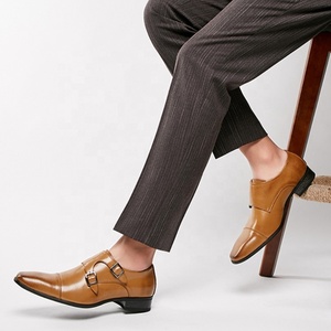 Dropshipping Custom Logo Brown Genuine Leather Men's Wedding Dress Shoes &amp; Oxfords <strong>Rubber</strong> Solid Casual Formal Designer <strong>Loafers</strong> - Product Image 2