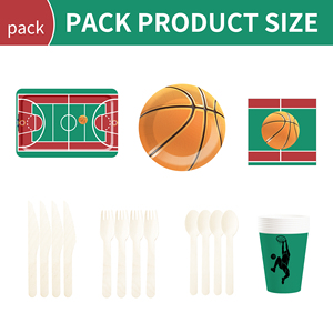 DAMAI - Juego de Platos de Papel para Decoración de Fiestas de Baloncesto, Incluye Platos, Vasos y Servilletas de Papel para Fiestas Deportivas de Niños - Product Image 3