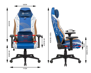 Vente en gros Chaise de jeu d'ordinateur en cuir bleu inclinable moderne <span class=keywords><strong>Gamer</strong></span> <span class=keywords><strong>Siege</strong></span> personnalisée avec fonction de refroidissement et oreiller magnétique - Product Image 2