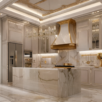 Meubles de cuisine, design moderne de luxe, armoires murales en bois, cuisine modulaire laquée personnalisée pour villa