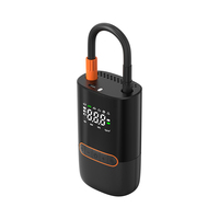 Gonfleur de pneus portable en ABS, pompe à air sans fil intelligente, charge USB, affichage numérique, gonflage de voiture et de vélo, lumière d'urgence