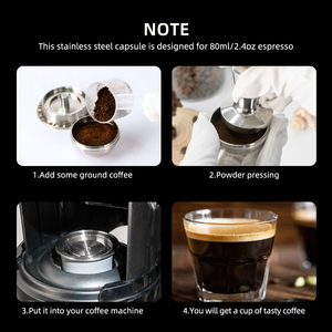 1Pod 1Tamper Set 80ml/2.4oz Capsule de café en métal en acier inoxydable compatible avec Vertuoline GCA1 <span class=keywords><strong>Delonghi</strong></span> ENV135S Maker - Product Image 6