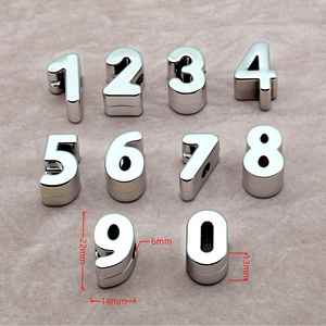 Wholesale 0-9 Silver <b>Large</b> Acrylic <b>Beads</b> Casual Number Buckle DIY Bag Handmade Beaded Keychain Pendant Making English Alphabet - Product Image 2