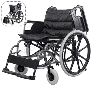 Silla de ruedas bariátrica de 56cm de ancho extra ancho para adultos y personas mayores con asiento de 24 "de ancho, soporta hasta 130kg - Product Image 2