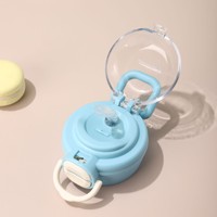 Nouvelle gourde portable en PC anti-fuite à double compartiment, motif dessin animé, avec paille, pour étudiantes et enfants, vente en gros