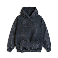 Sweat à capuche vintage délavé à l'acide personnalisé, de haute qualité, 100% coton, avec poche kangourou, fermeture éclair, design classique, pour le streetwear