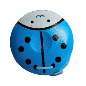Wholesale Painted Wooden Round Castanets Ladybug Frog Cartoon Pattern Children Clapper Preschool Teaching <b>Musical</b> Instrument - Product Image 3