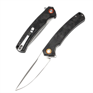 سكين جيب D2 مخصص قابل للطي مصنوع من الفولاذ مع مقبض من ألياف الكربون أداة نجاة للتخييم في الهواء الطلق - Product Image 5