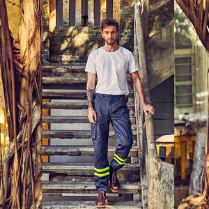 Pantalon cargo 3D pour homme, gris, coton, vêtements de travail pour la construction et les mines, vêtements de sécurité - Product Image 1