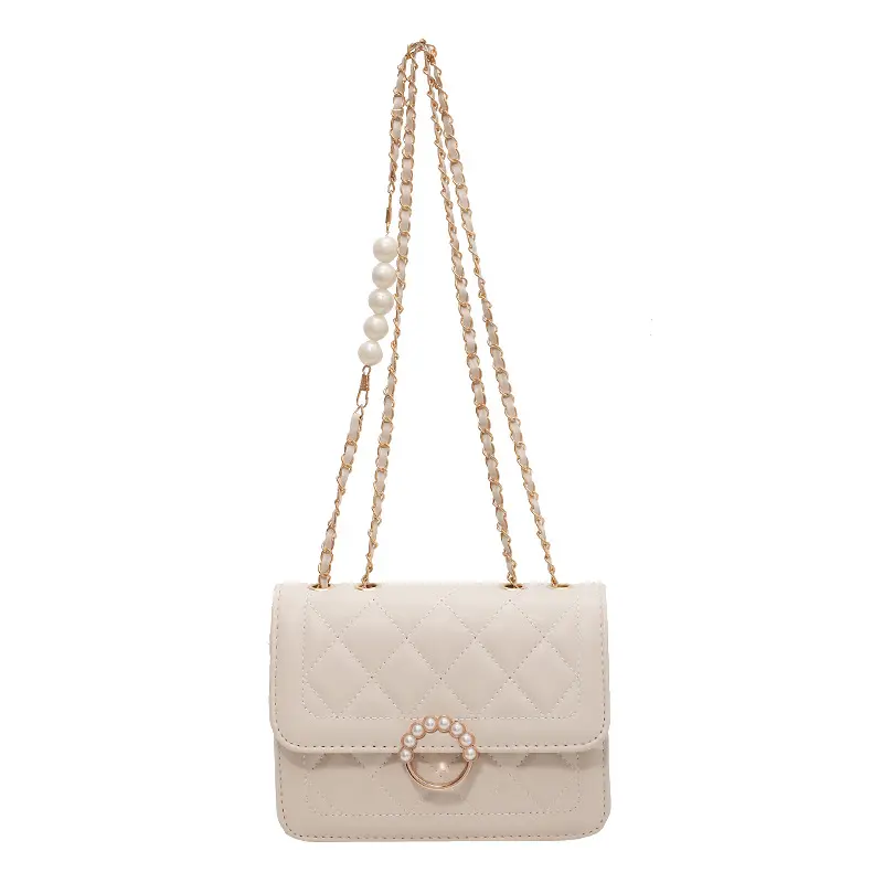 Nouveau sac à chaîne de perles à la mode Sac pour femme pour l'été avec sac à bandoulière blanc