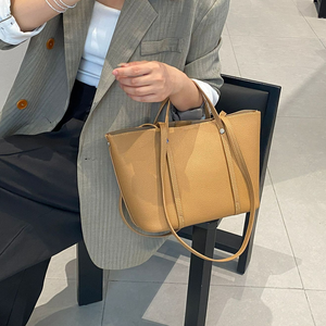 Sacs à main pour femmes en cuir véritable de grande capacité avec fermeture à glissière, deux sangles, imperméables, 10L, sac à bandoulière décontracté tendance - Product Image 4