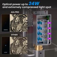 Máquina CNC Inteligente AtomStack A24 X24 Pro de 120 W con Cadena de Tanque, Máquinas de Grabado Láser Personalizadas DIY