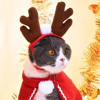 Manteau amusant pour chaton et chat, tenue de Noël avec écharpe et cape pour chien du Nouvel An, chapeau et écharpe d'hiver en polyester, vente en gros