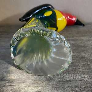 Figurine de perroquet en verre soufflé à la main, sculpture animale colorée, pièce d'art décorative, petit monde en verre fait main - Product Image 4