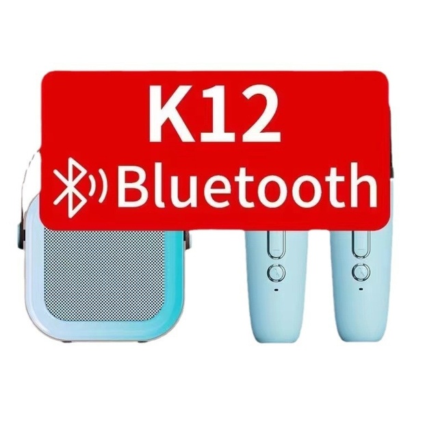 K12 Unisex Mini Karaoke Kit 2PCS Plastic Microphones & Wireless Speaker Educational Toys for Kids
