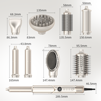 Ensemble de coiffage à air chaud pliable 8 en 1, brosse sèche-cheveux à moteur sans balais avec technologie ionique plasma pour salon et voyage