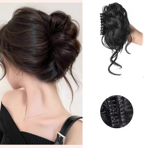 Extensions de chignon désordonné pour femmes, postiches synthétiques volumineuses à clipser, accessoires capillaires naturels et faciles à poser - Product Image 3