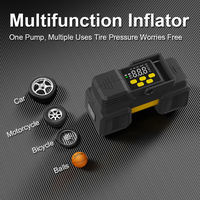 Auto Shut off 12V Corded Digital Air Pump for Car Tires ABS 22mm Cylinder Emergency Light Max 150PSI Tire Pressure Monitor