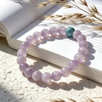 Bracelet en Kunzite naturelle de qualité supérieure, 7.5mm, avec Larimar de 7.5mm, 16cm, bijoux en pierres précieuses, 16g, bracelet énergétique de guérison pour femmes et filles, cadeau