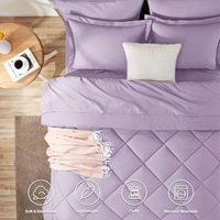 Ensemble de couette de luxe moderne et doux pour lit Queen Size, 7 pièces, avec édredons toutes saisons, draps, taies d'oreiller et housses de coussin inclus