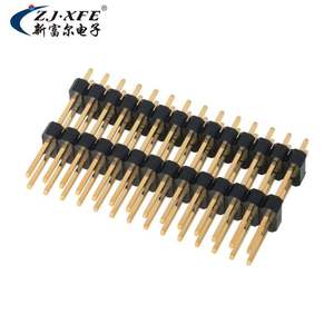 Conector de PCB de doble fila con paso de 2.54 mm, tipo pin header, simple/doble, de plástico PA6T, recto, chapado en oro - Product Image 6