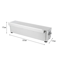 Distributeur de film alimentaire personnalisé JH-Mech, design pour table et fixation murale, couvercle rabattable à charnière, barre de coupe métallique réglable