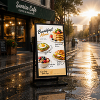 Panneau de menu numérique extérieur visible en plein soleil, stimulez vos ventes de restaurant, signalétique numérique pour la promotion des restaurants